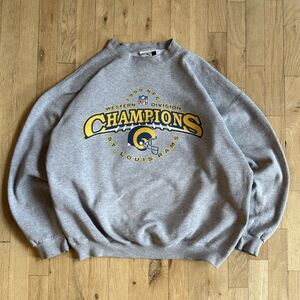 Vintage St Louis Rams Sweatshirt Puma 1999 NFC West Champions Los Angeles Sz L